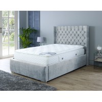 Nylasor Naples Silver Buttoned Headboard & Footboard 3ft Bed